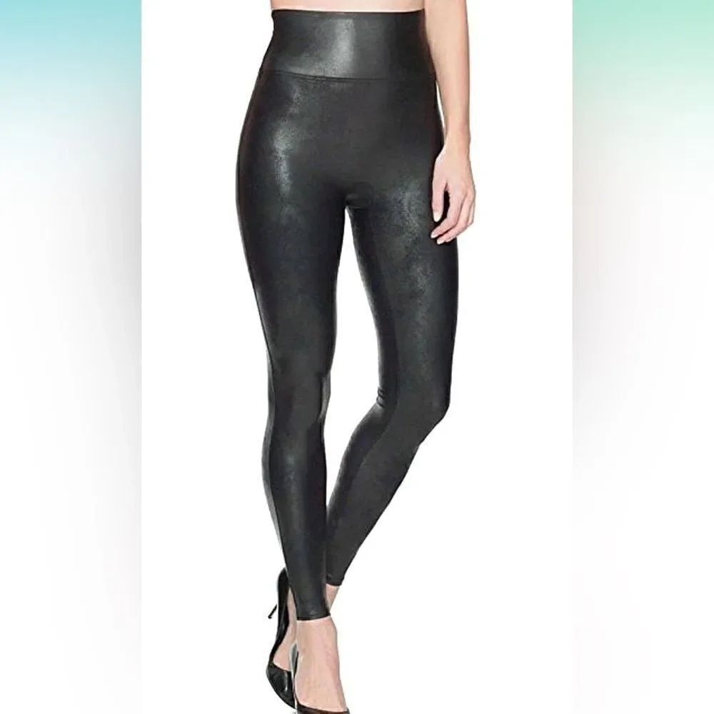 Spanx faux leather leggings style 2437 size large NWOT